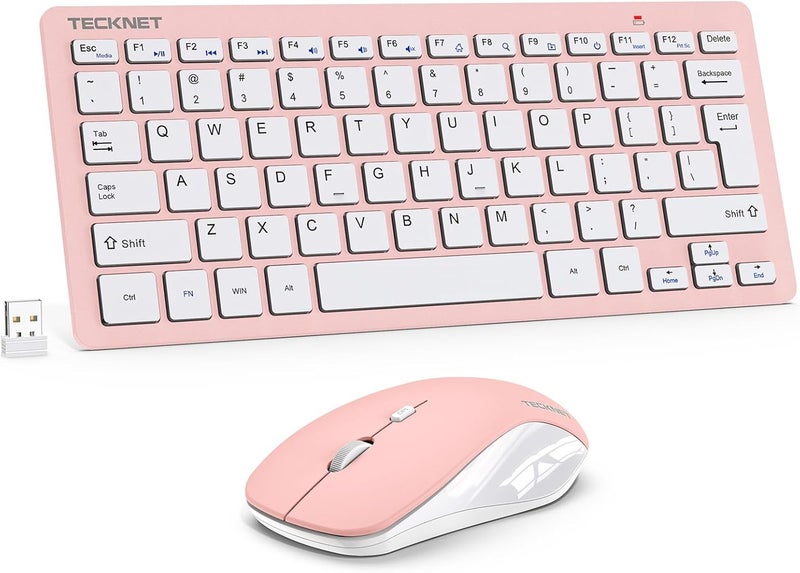 TECKNET Wireless Keyboard and Mouse Combo, Mini Cordless Computer Keyboard and Mouse Set 2.4GHz, Silent Adjustable 1600 DPI, Quiet Click, Lag-Free for Computer, Laptop, PC, Windows, Mac, Chrome OS - Image 1